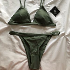 ZAFUL Greyish Green Bikini Set Size Medium